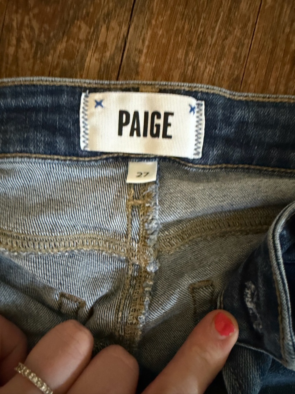PAIGE Dark Blue Straight-Leg Women's Jeans - Picture 5 of 9